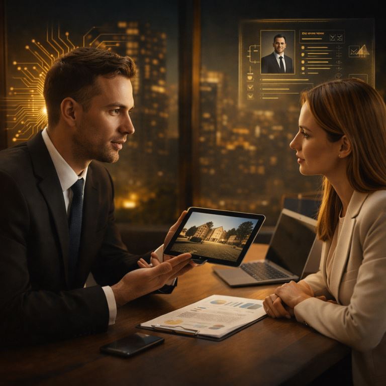 Consulta inmobiliaria en un ambiente moderno