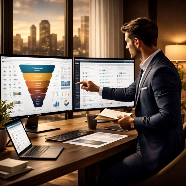 Corredor inmobiliario en oficina moderna