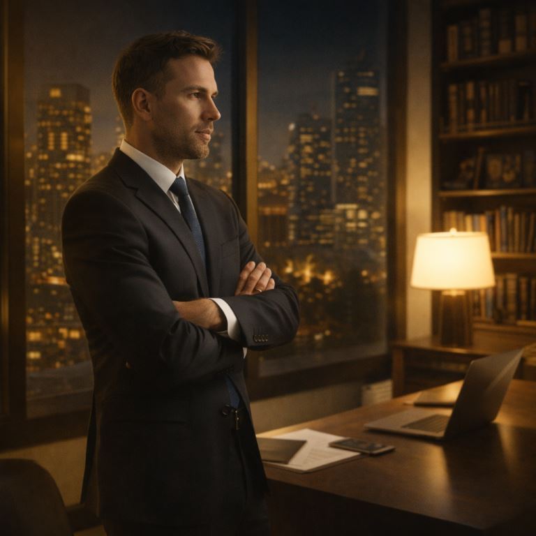 Hombre de negocios en oficina elegante