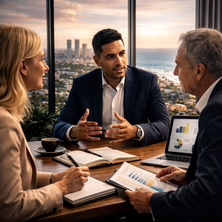 Reunion profesional con vista costera