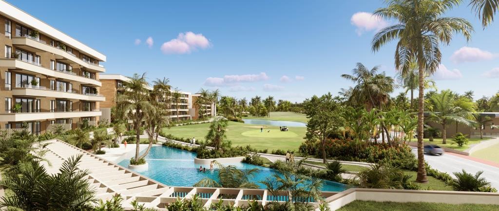 Palm View Golf & Apartments Punta Cana 45 Palm View Golf & Apartments Punta Cana, proyecto de apartamentos en Punta Cana con CONFOTUR, amenidades resort y alto potencial para inversión.