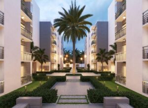 Descubre Jardines 3 en Pueblo Bávaro Punta Cana. Apartamentos desde USD $79,800 con amenidades, seguridad y alto potencial de inversión inmobiliaria.