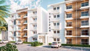 Descubre Apartamento en Venta en Jardines 4 de Pueblo Bávaro. Proyecto residencial en Punta Cana con amenidades, seguridad y potencial de inversión desde USD $79,800.