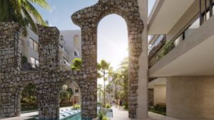 condotel en Cana Bay con arquitectura greco-romana