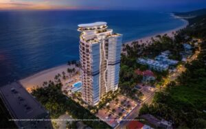 Torre Aquamarine frente a la playa de Juan Dolio, República Dominicana
