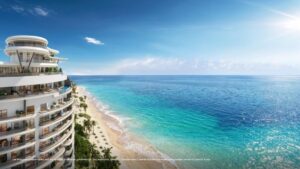 Piscina infinity de Aquamarine, condohotel en Juan Dolio frente al mar