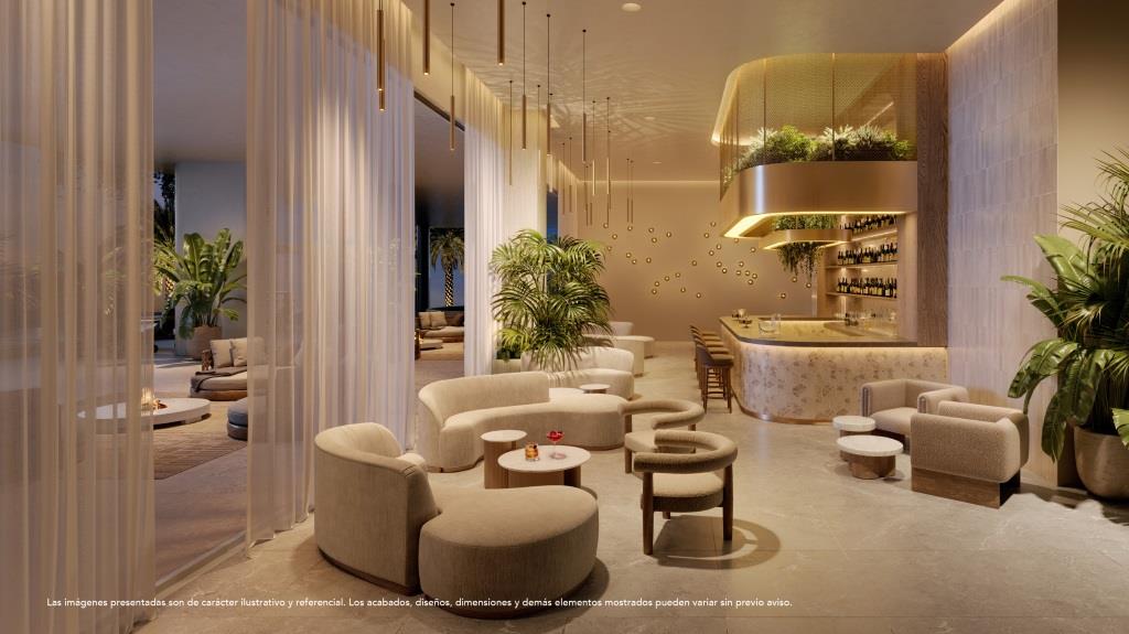 Lobby de Aquamarine operado por INNSiDE by Meliá en Juan Dolio