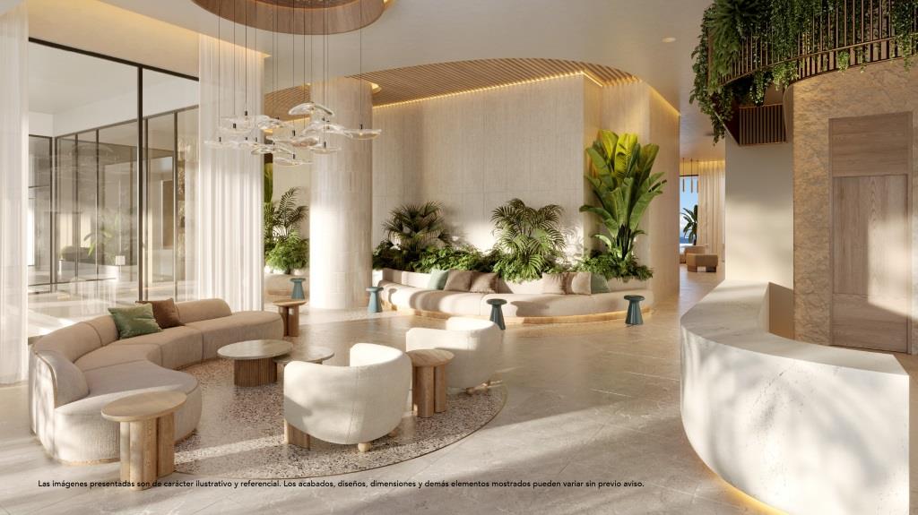 Lobby de Aquamarine operado por INNSiDE by Meliá en Juan Dolio