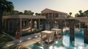 condotel en Cana Bay con arquitectura greco-romana